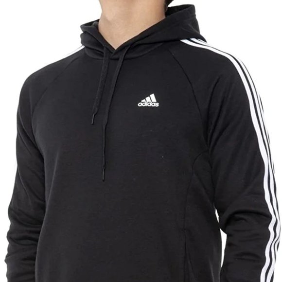 Adidas Men's XL Black Fleece Hoodie Sweatshirt - Picture 2 of 4